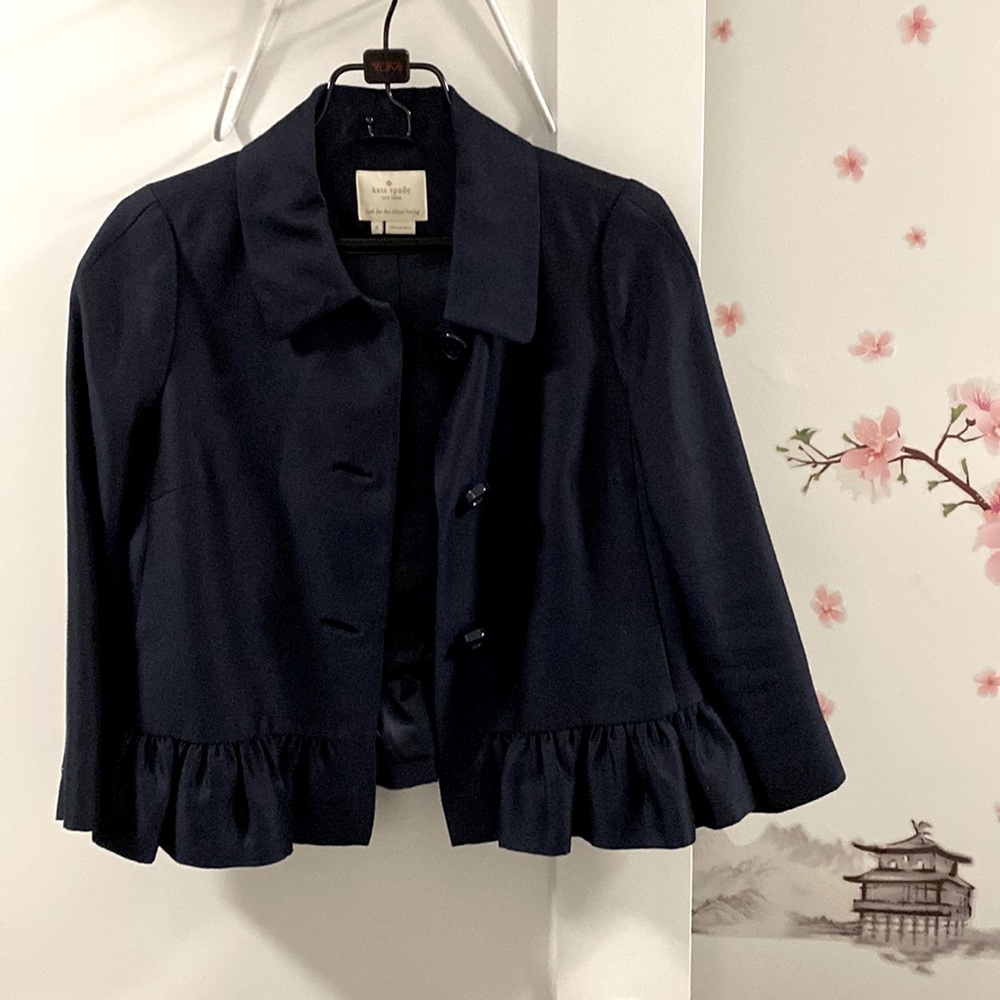Almost new, size 4, Kate spade,blue short jacket,dress outwear, elegant lady :)